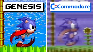 Sonic the Hedgehog (1991) Sega Genesis vs C64 | Graphics Comparison