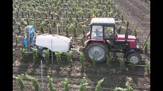 Vineyard protection- Belarus 952 - Atomizer Zupan elektrostatik - (4k Video)