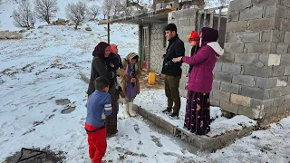 Saving Susan and her children by Rasul and Narges in heavy snow