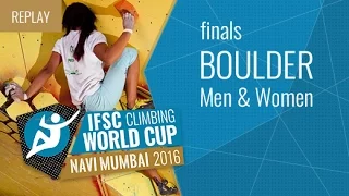 IFSC Climbing World Cup Navi Mumbai 2016 - Bouldering - Finals - Men/Women