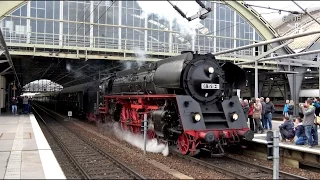 Dampflok 01 1519-6 in Berlin Ostbahnhof mit Reichsbahn-Schnellzug | 08.04.2017 | 4K