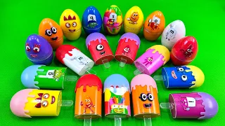 Rainbow Eggs: Finding Numberblocks with CLAY in Ice Cream,... Coloring! Satisfying ASMR Videos