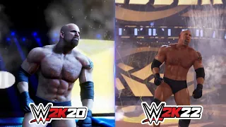 WWE 2K22 vs WWE 2k20 Goldberg Entrance Comparison