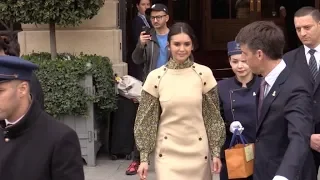 EXCLUSIVE : Nina Dobrev goes out of the Ritz hotel in Paris