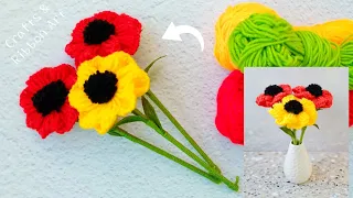 It's so Beautiful 💖🌟 Super Easy Flower Craft Ideas with Yarn- DIY Amazing Woolen Flowers