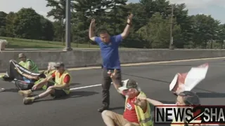 Chaos erupts as angry motorist unleash on climate activists