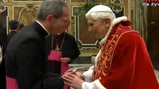 Team Guido greeting Pope Benedict XVI on his final day as Pope