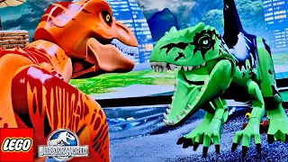 GIGANOTOSAURUS VS T REX CUTSCENE no LEGO Jurassic World MOD