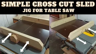 How to make (Simple) table saw sled //(cross cut)//DIY/woodworking