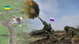 Terrifying!! Crazy action of Russian Artillery: enemy disappears