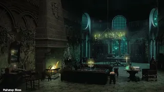 ASMR Slytherin Common Room for Sleep| Harry Potter Hogwarts Castle | Stress Relief |  Ambient Sound