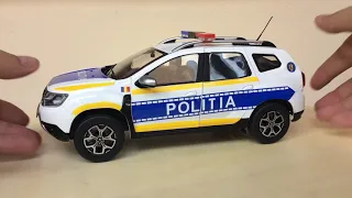 Dacia Duster 1/18 Romania Police Diecast metal model Solido Custom Made - Politia Romana unboxing