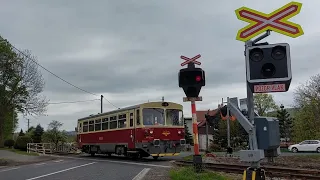 Železniční přejezd Kamenický Šenov (VÚD) (poslední dny provozu) - 7.5.2023 /Czech railroad crossing