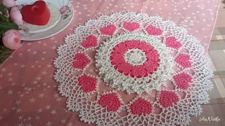 Set of doilies with hearts