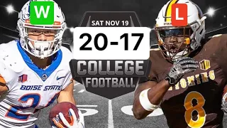 Boise State vs Wyoming Game Review & Reaction video! Reviewing a wild ending in Laramie!!