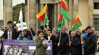 Акции протеста курдов в городах Европы
