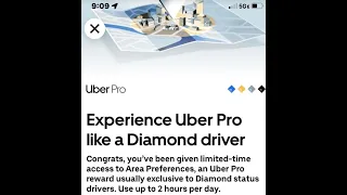 Uber wants to let you taste Uber Diamond Status, luring you with area preferences for 2 hours. What?