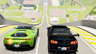 Big Ramp Jumps with Expensive Cars #19 - BeamNG Drive Crashes | DestructionNation