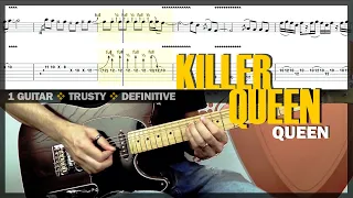 Killer Queen | Guitar Cover Tab | Guitar Solo Lesson | Backing Track with Vocals 🎸 QUEEN