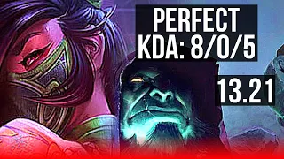 AKALI vs YORICK (TOP) | 8/0/5, 3.9M mastery, 1000+ games, Legendary | KR Master | 13.21