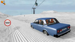 КУРОРТ СМЕРТИ! ГОРНОЛЫЙЖНЫЙ СПУСК НА МАШИНЕ | BeamNG.drive