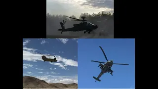 Army Helicopters Flying | Chinook | AH-64D Apache