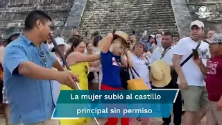 Casi linchan Lady Chichén Itzá, turista extranjera que subió y bailó en pirámide