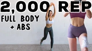 2000 REP Full Body & Abs Workout CHALLENGE for 2 Million Subscribers 🔥Burn Fat, NO JUMPING