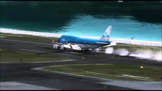 [FSX] KLM 747-400 landing @ St Maarten