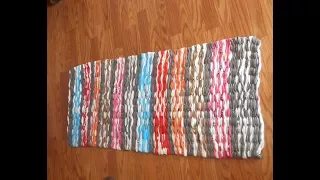 Peg loom Plastic bag rug