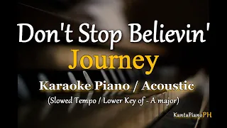 Don't Stop Believin' - by Journey / Slowed Tempo  (LOWER KEY - A)