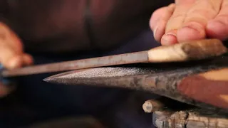 Filing a Tasmanian Pattern Axe