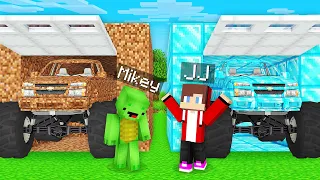 Mikey POOR Monster Truck vs JJ RICH Monster Truck Challenge in Minecraft (Maizen)