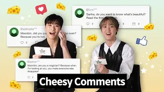 Say Cheese! | ASTRO’s Moonbin & Sanha Read Cheesy Fan Comments In English