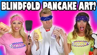 Blindfold Pancake Art Challenge Can We Make Art with Our Eyes Closed? Totally TV