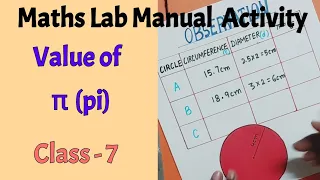 Value of π (pi) / Lab Manual Activity/ Class-7