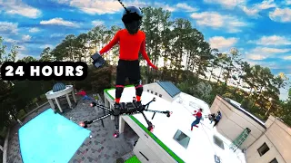 24 HOURS Flying On My Real HOVERBOARD AIRCRAFT Drone | In Real Life IRL POV