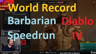 World Record! Barb's First Speedrun! Under 5? - Diablo 4