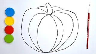 Drawing a lazy rainbow-colored pumpkin for kids:Fun Easy Art Tutorial