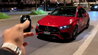 NEW Mercedes AMG A45 S FACELIFT | Full  NIGHT Review Drive Interior Exterior Sound