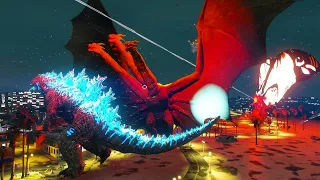 GTA 5 Mods - Godzilla vs King Ghidorah vs Queen Mortha