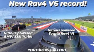 Nitrous 2GRFE Rav4 versus Nitrous BMW 335i Turbo | Drag Racing | Fastest Automatic V6 Rav4