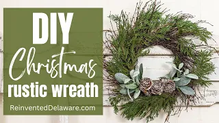 DIY Twig Wreath with Sparky Glitter Pine Cones fo Christmas Decor