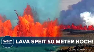 ISLAND: "Glühend heiße Lava sprudelt aus Erdspalte!" Bevölkerung der Stadt Grindavik evakuiert!