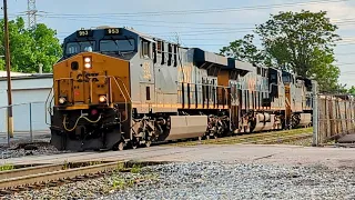 Southbound (RR West) CSX mixed manifest on track two getting underway after a 15 min delay