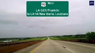 Road Trip #278 - US-90 West - LA-3211/Franklin to LA-14/New Iberia, Louisiana