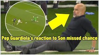 Pep Guardiola's reaction to Son's missed chance was so dramatic 😂