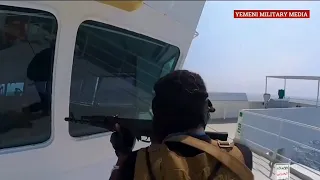 Houthi Rebels release footage of cargo ship hijacking in the Red Sea