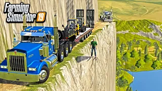 EXTREME MOUNTAIN TRUCKING CONTRACT! (3,000 FT DROP OFF CLIFF!) | FARMING SIMULATOR 2019