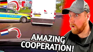 American Reacts to Dutch Police Chase STOLEN VAN Across German Border!